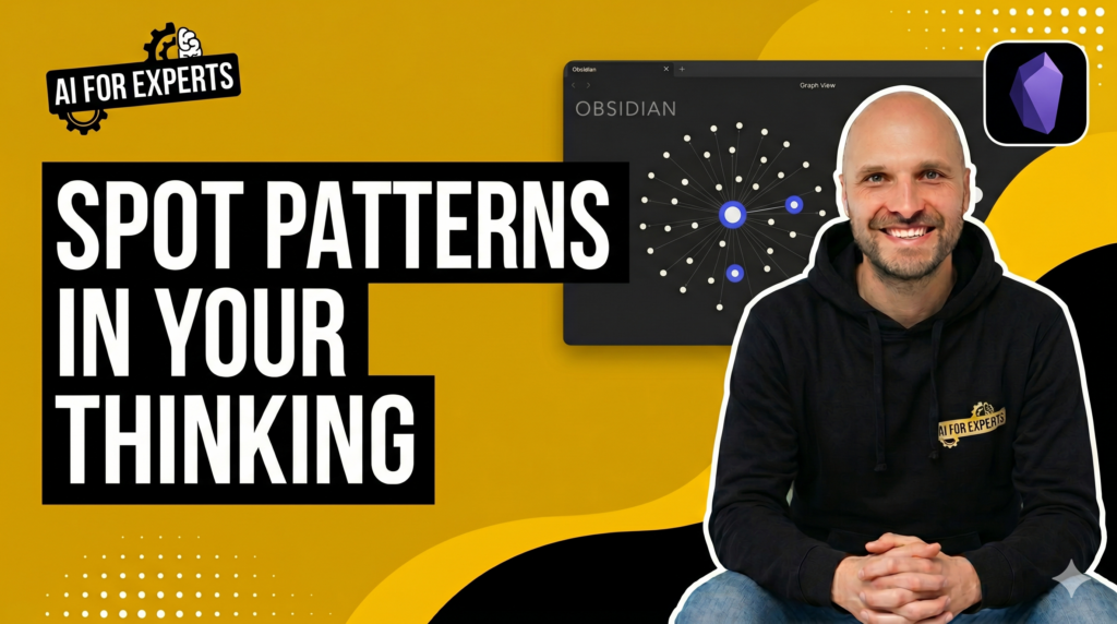 Obsidian knowledge graph showing connected notes mapping an expert's thinking patterns